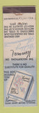 Matchbook Cover - Vanmar Wedding Announcements New York City