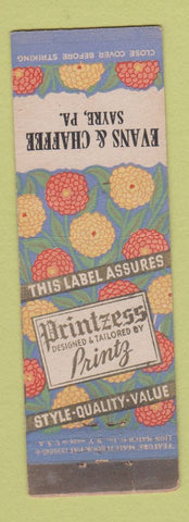 Matchbook Cover - Printzess Women's Clothes Evans Chaffee Sayre PA feature