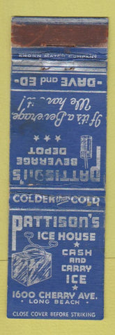 Matchbook Cover - Prattison's Beverage Depot Long Beach CA CROWN WORN