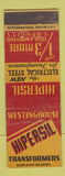 Matchbook Cover - Hipersil Transformers Westinghouse