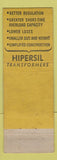 Matchbook Cover - Hipersil Transformers Westinghouse