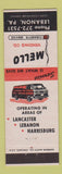 Matchbook Cover - Mello Vending Lebanon PA cigarette