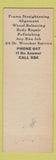 Matchbook Cover - Budman Auto Body Milton PA
