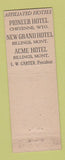 Matchbook Cover - Carter Hotel Hastings NE