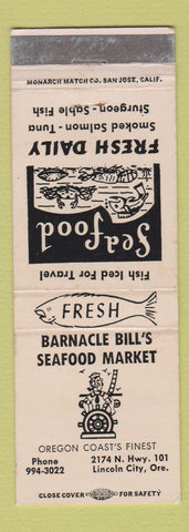 Matchbook Cover - Barnacle Bill's Seafood Lincoln City OR WEAR