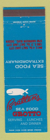 Matchbook Cover - Bratten's Seafood Grotto Ogden Salt Lake City UT