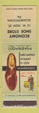 Matchbook Cover - Massagic Shoes Economy Store Elizabethtown PA