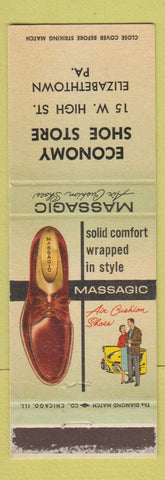 Matchbook Cover - Massagic Shoes Economy Store Elizabethtown PA