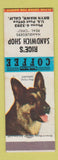 Matchbook Cover - Rice's Sandwich Shop Bryn Mawr CA German Shepherd