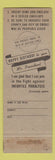Matchbook Cover - March of Dimes Infantile Paralysis New York City