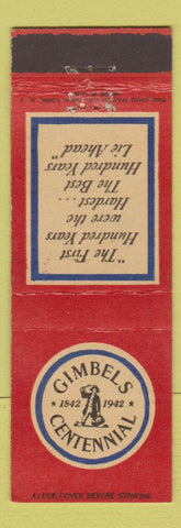 Matchbook Cover - Gimbels Centennial Department Store 1942
