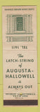 Matchbook Cover - Latch String Augusta Hallowell ME DD Bean