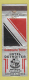 Matchbook Cover - Hotel Detroiter Detroit MI WEAR