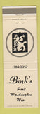 Matchbook Cover - Bnink's Port Washington WI