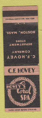 Matchbook Cover - Hovey's Coral Spa Boston MA Department Store WEAR