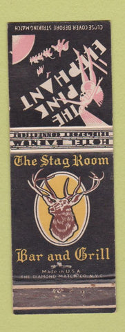 Matchbook Cover - Hotel Barnum Bridgeport CT Pink Elephant WEAR
