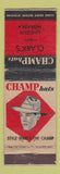Matchbook Cover - Champ Men's Hats Clark's Lincoln NE WORN