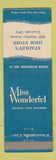 Matchbook Cover - Miss Wonderful Women's Shoes Stahley's Cincinnati OH