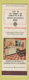 Matchbook Cover - Armstrong Linoleum Gem Mount Carmel PA