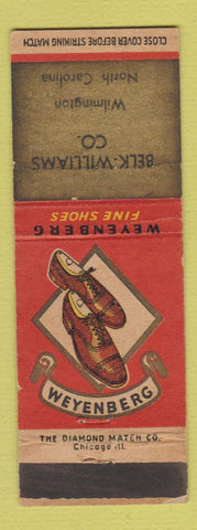 Matchbook Cover - Weyenberg Shoes Belk Williams Wilmington NC