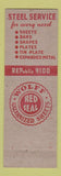 Matchbook Cover - Wolff Steel Service Chicago IL