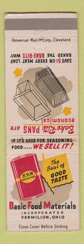 Matchbook Cover - Basic Food Materials Seasoning Vermilion OH