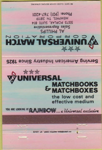 Matchbook Cover - Universal Match Corp Al Phillips Memphis TN 40 Strike