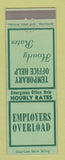 Matchbook Cover - Employers Overload Temp Agency Kansas City MO