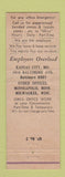 Matchbook Cover - Employers Overload Temp Agency Kansas City MO