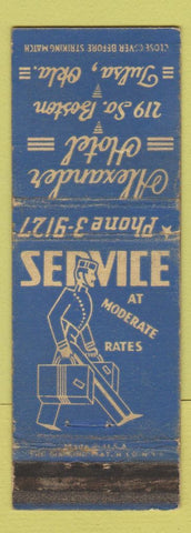Matchbook Cover - Alexander Hotel Tulsa OK WORN