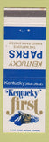 Matchbook Cover - Kentucky State Parks Frankfort KY WORN