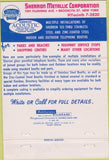 Matchbook Cover - Sherron Metallic Corp Brooklyn NY 40 Strike