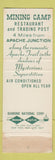 Matchbook Cover - Mining Camp Restaurant Apache Junction AZ WEAR