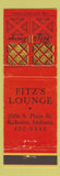 Matchbook Cover - Fitz's Lounge Kokomo IN WEAR