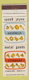 Matchbook Cover - Stimpson Metal Goods Brooklyn NY