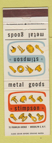 Matchbook Cover - Stimpson Metal Goods Brooklyn NY