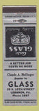 Matchbook Cover - Claude Hollinger Glass Lebanon PA