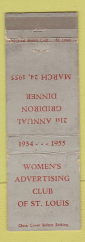 Matchbook Cover - Women's Advertising Club St Louis MO 1955 WORN