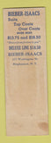 Matchbook Cover - Bieber Isaacs Men's Clothes Binghamton NY WEAR
