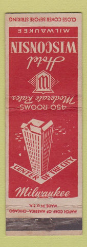 Matchbook Cover - Hotel Wisconsin Milwaukee WI