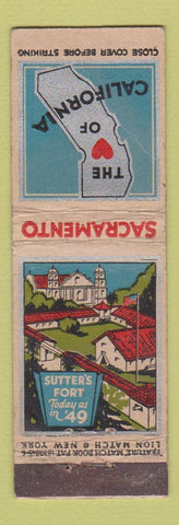 Matchbook Cover - Sacramento CA Tourism feature WORN