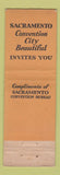Matchbook Cover - Sacramento CA Tourism feature WORN