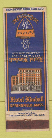 Matchbook Cover - Hotel Kimball Springfield MA