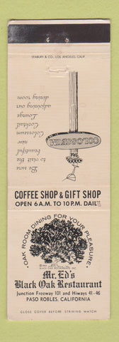 Matchbook Cover - Mr Ed's Black Oak Restaurant Paso Robles CA WEAR