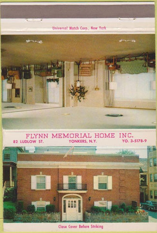 Matchbook Cover - Flynn Funeral Home Yonkers NY 40 Strike