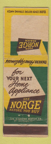Matchbook Cover - Norge Appliances WORN