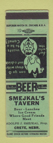 Matchbook Cover - Smejkal's Tavern Crete NE