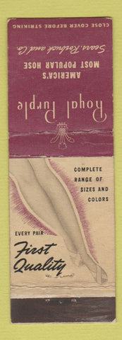 Matchbook Cover - Royal Purple Hose Stockings girlie Sears Roebuck