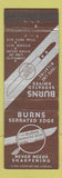 Matchbook Cover - Burns Serrated Knives Syracuse NY