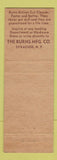 Matchbook Cover - Burns Serrated Knives Syracuse NY